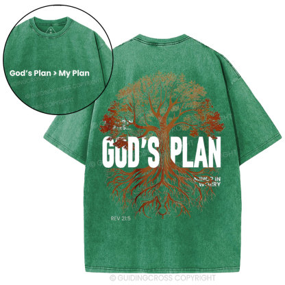 God's Plan Is Better Than Mine Christian Washed T-Shirt