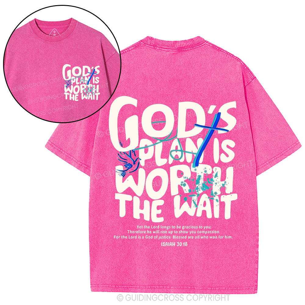 God's Plan Is Worth The Wait Christian Washed  T-Shirt