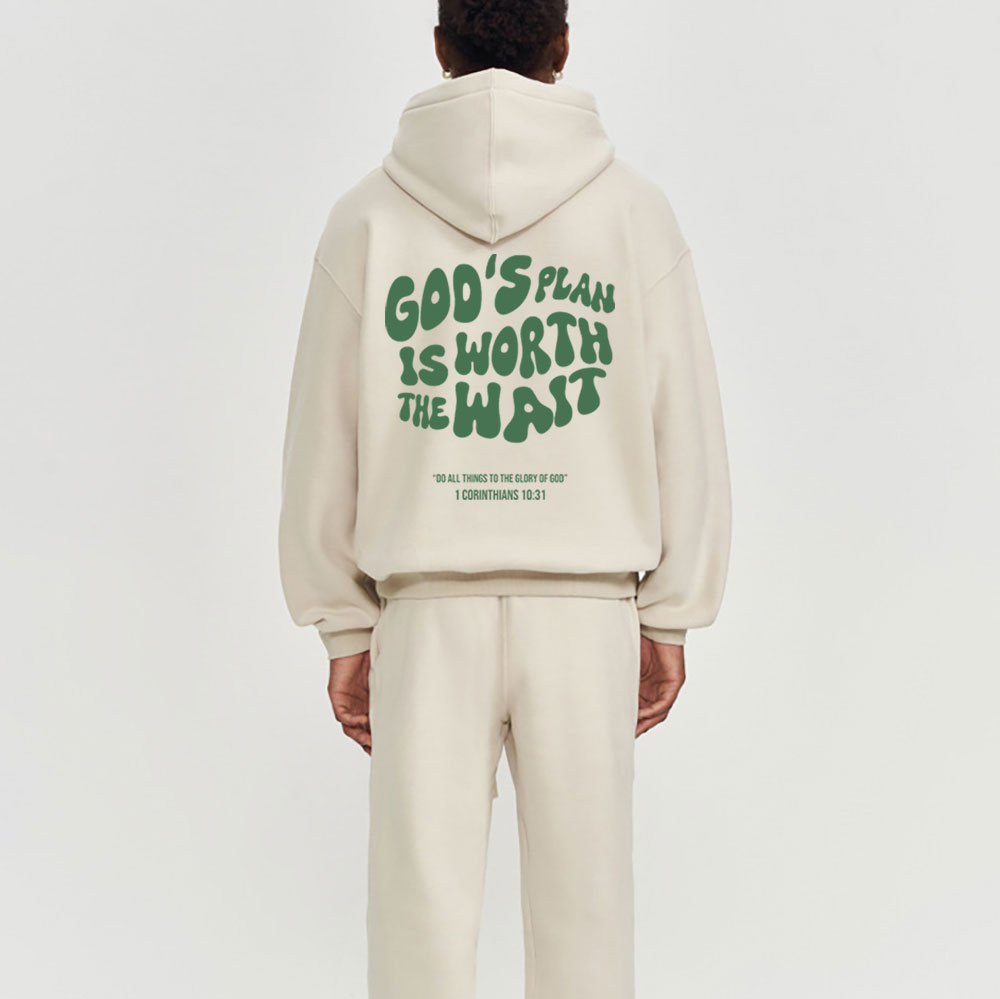 God's Plan Is WorthTo Wait Christian Hoodie Set