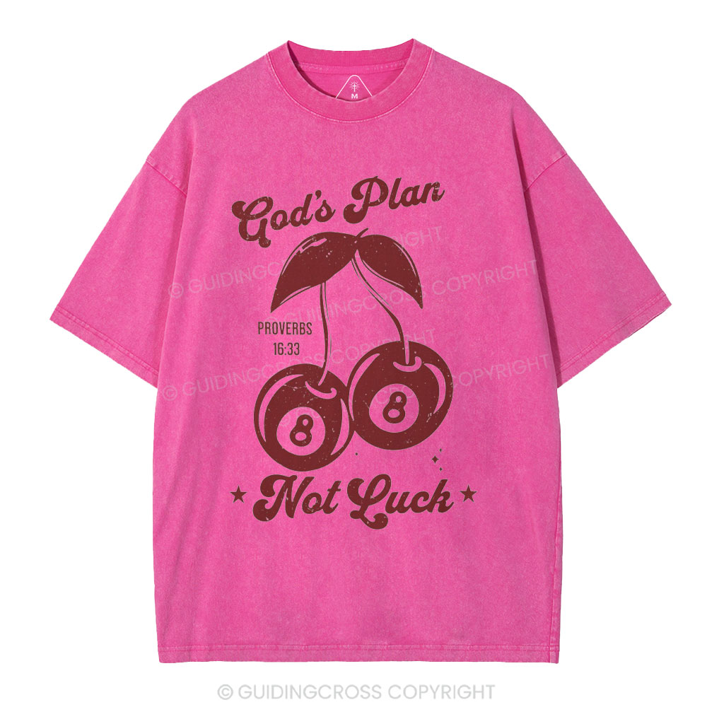 God's Plan Not Luck Christian Washed T-Shirt