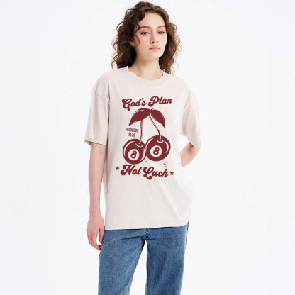 God's Plan Not Luck Christian Washed T-Shirt