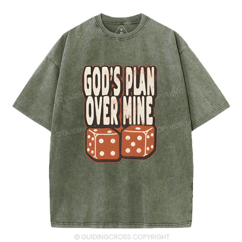 God's Plan Over Mine Christian Washed T-Shirt