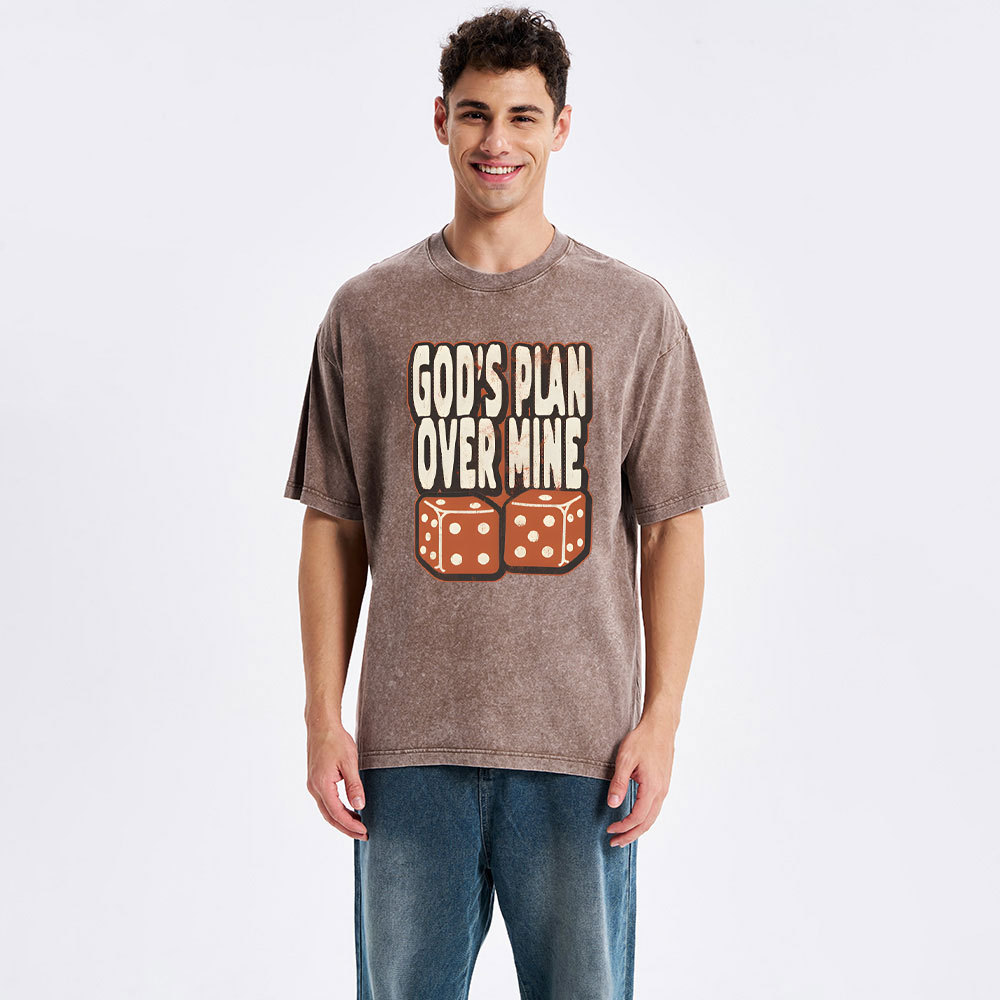 God's Plan Over Mine Christian Washed T-Shirt