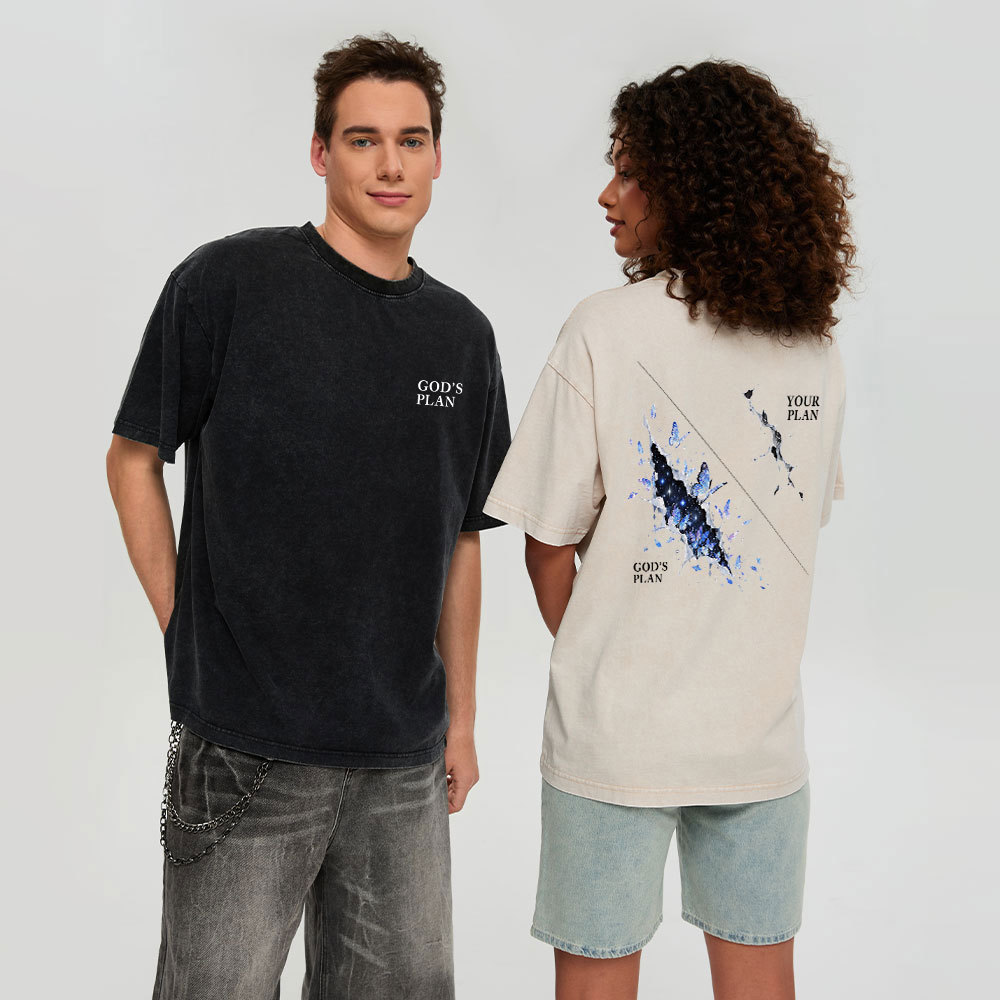 God's Plan Your Plan Christian Washed T-Shirt
