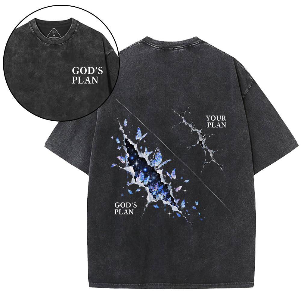 God's Plan Your Plan Christian Washed T-Shirt