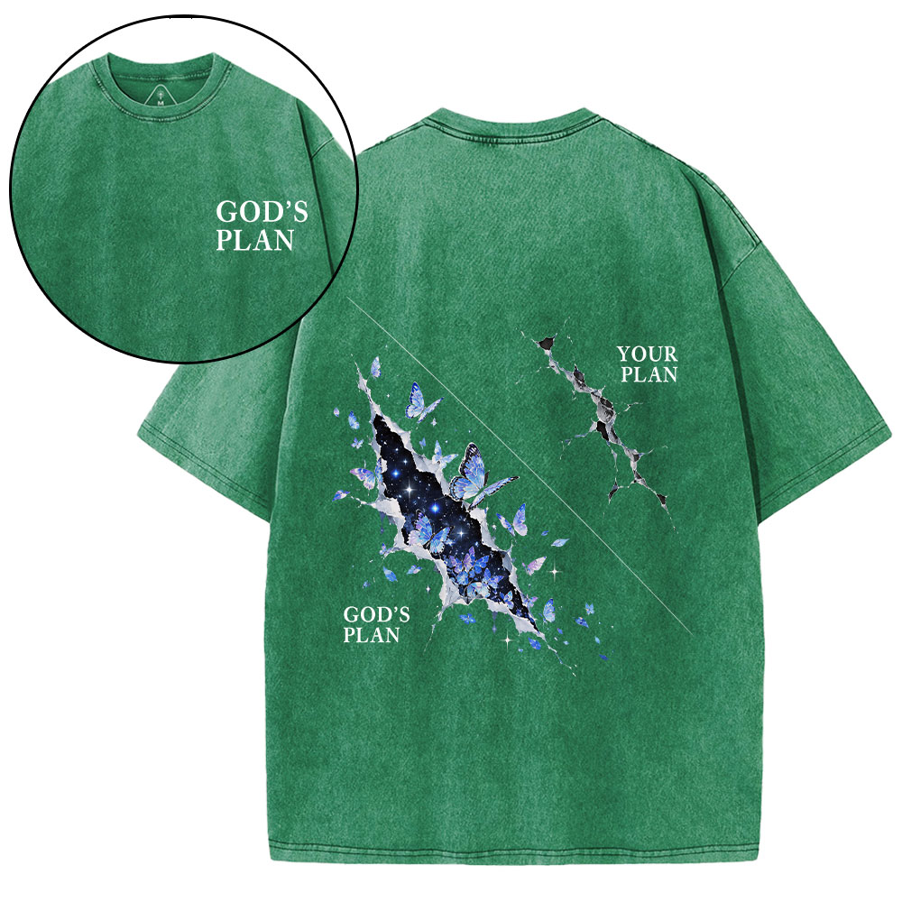 God's Plan Your Plan Christian Washed T-Shirt