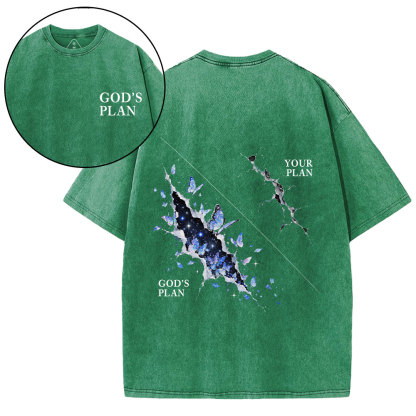 God's Plan Your Plan Christian Washed T-Shirt