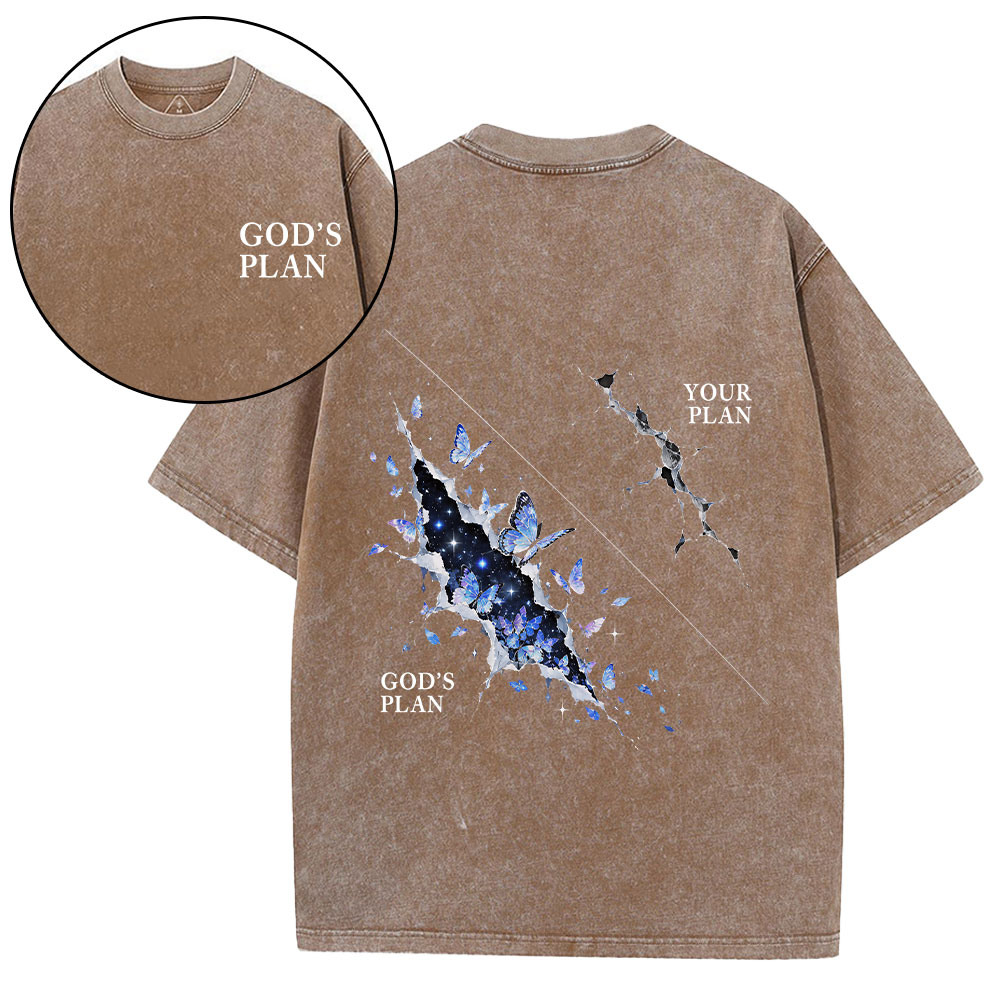 God's Plan Your Plan Christian Washed T-Shirt