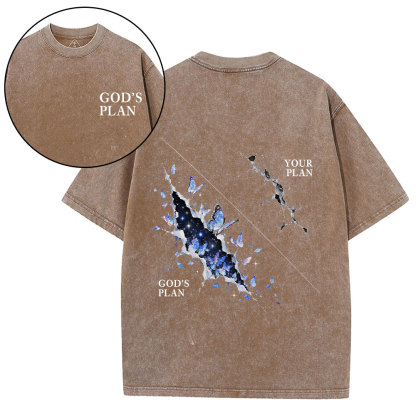 God's Plan Your Plan Christian Washed T-Shirt