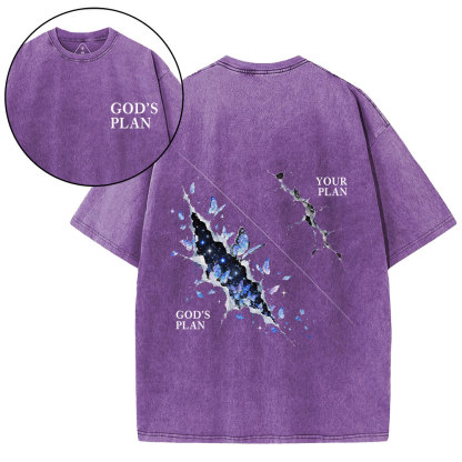 God's Plan Your Plan Christian Washed T-Shirt
