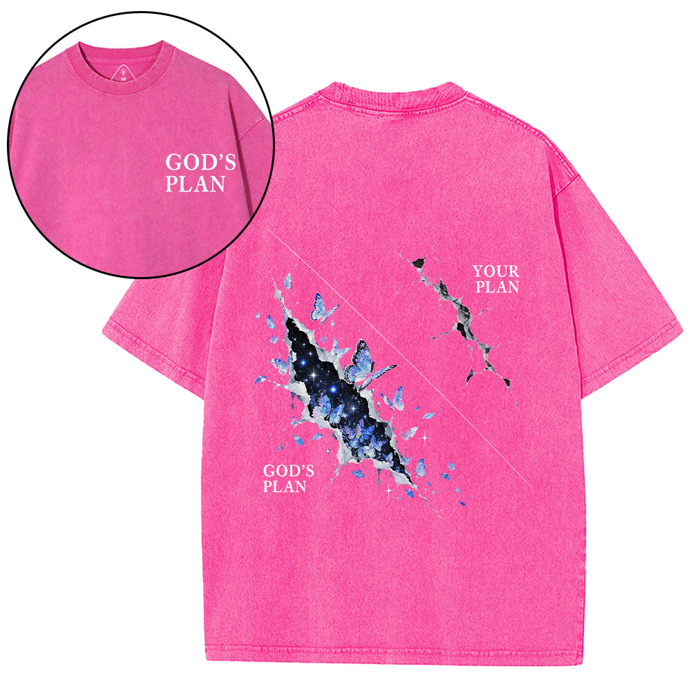 God's Plan Your Plan Christian Washed T-Shirt