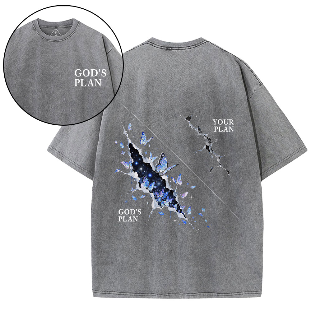 God's Plan Your Plan Christian Washed T-Shirt