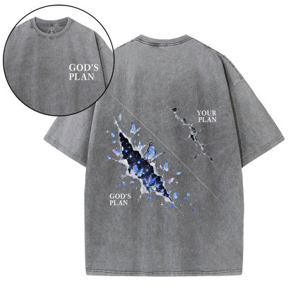 God's Plan Your Plan Christian Washed T-Shirt
