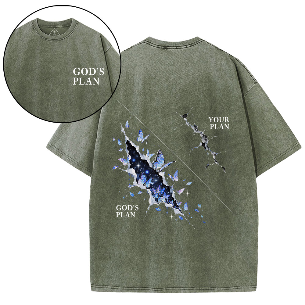 God's Plan Your Plan Christian Washed T-Shirt