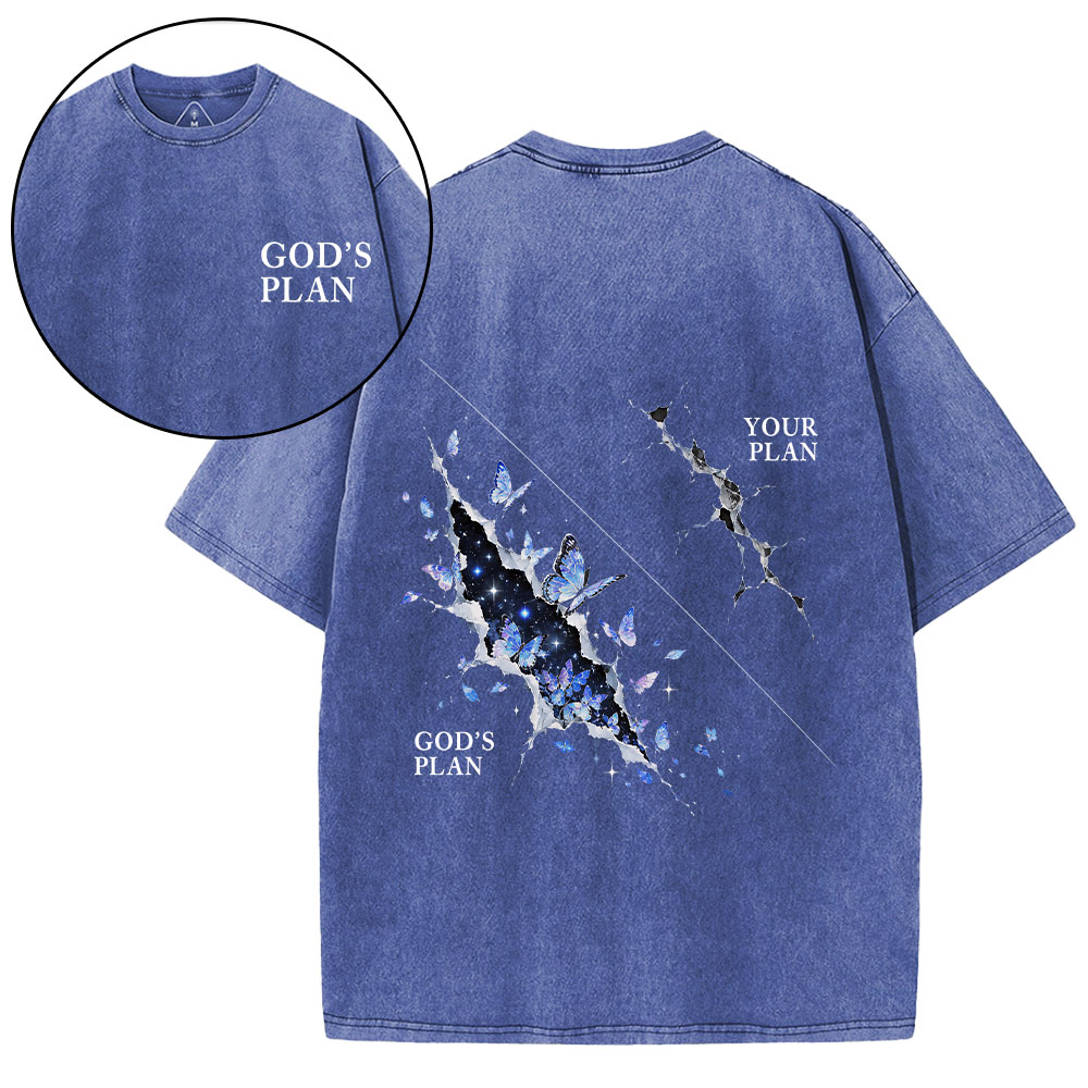 God's Plan Your Plan Christian Washed T-Shirt