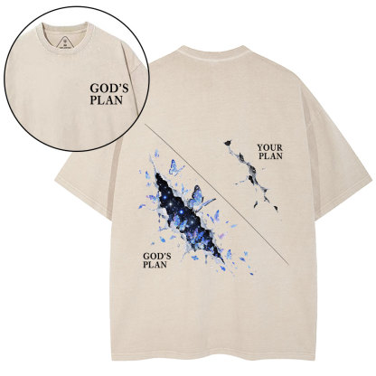 God's Plan Your Plan Christian Washed T-Shirt