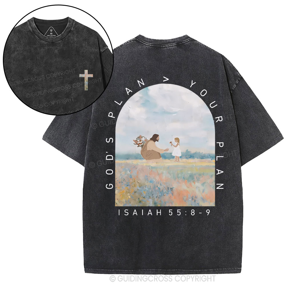 God's Plan Your Plan Christian Washed T-Shirt