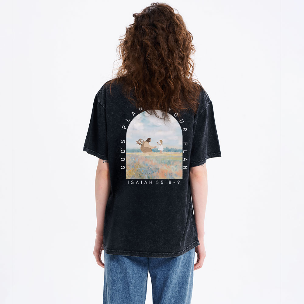 God's Plan Your Plan Christian Washed T-Shirt