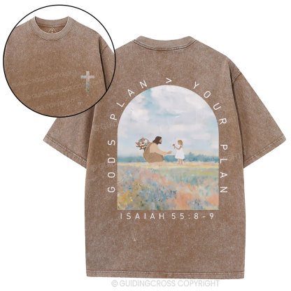 God's Plan Your Plan Christian Washed T-Shirt