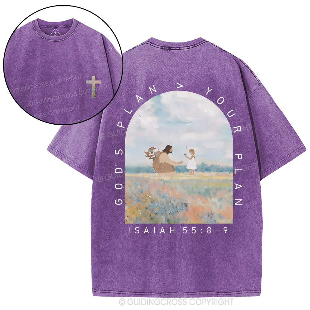God's Plan Your Plan Christian Washed T-Shirt