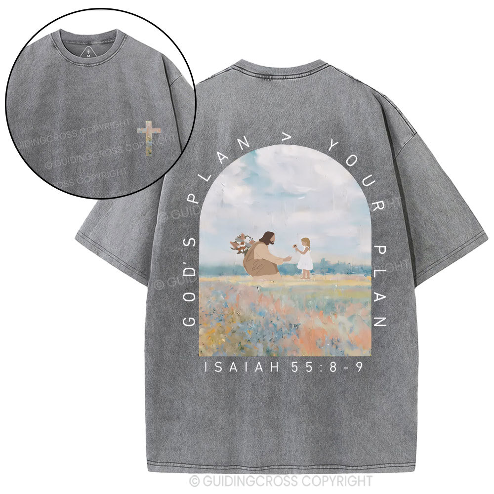 God's Plan Your Plan Christian Washed T-Shirt