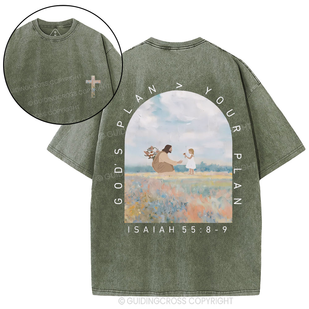 God's Plan Your Plan Christian Washed T-Shirt