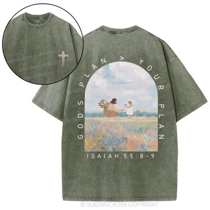 God's Plan Your Plan Christian Washed T-Shirt