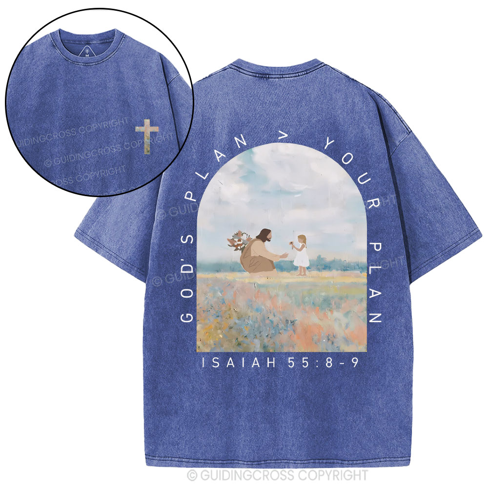 God's Plan Your Plan Christian Washed T-Shirt