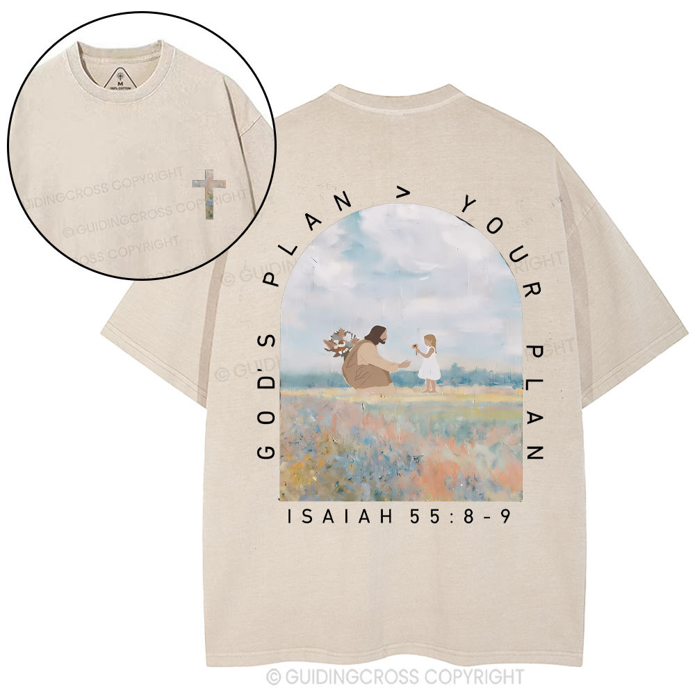 God's Plan Your Plan Christian Washed T-Shirt