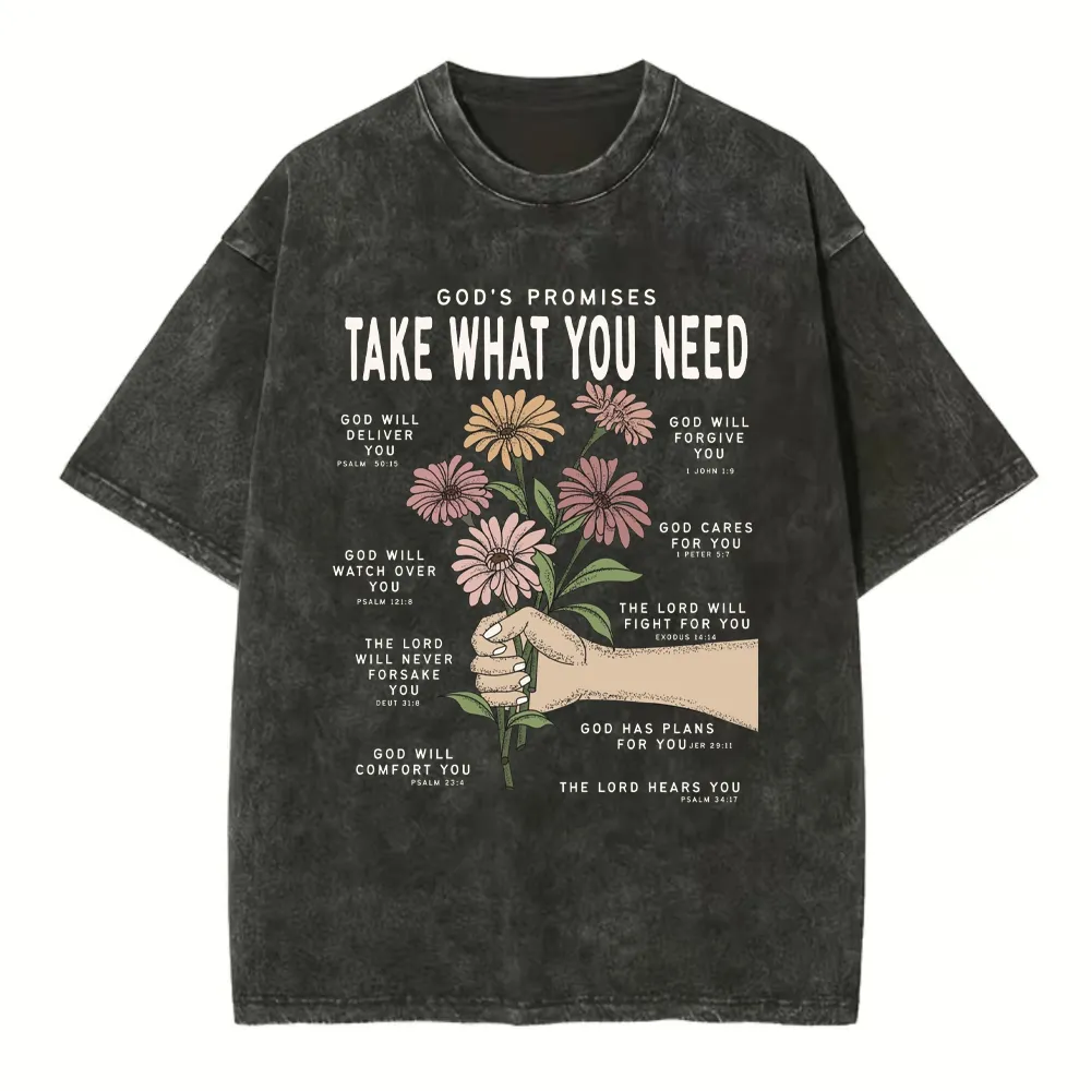 God's Promises Christian Washed T-Shirt