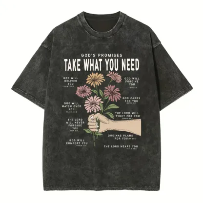 God's Promises Christian Washed T-Shirt