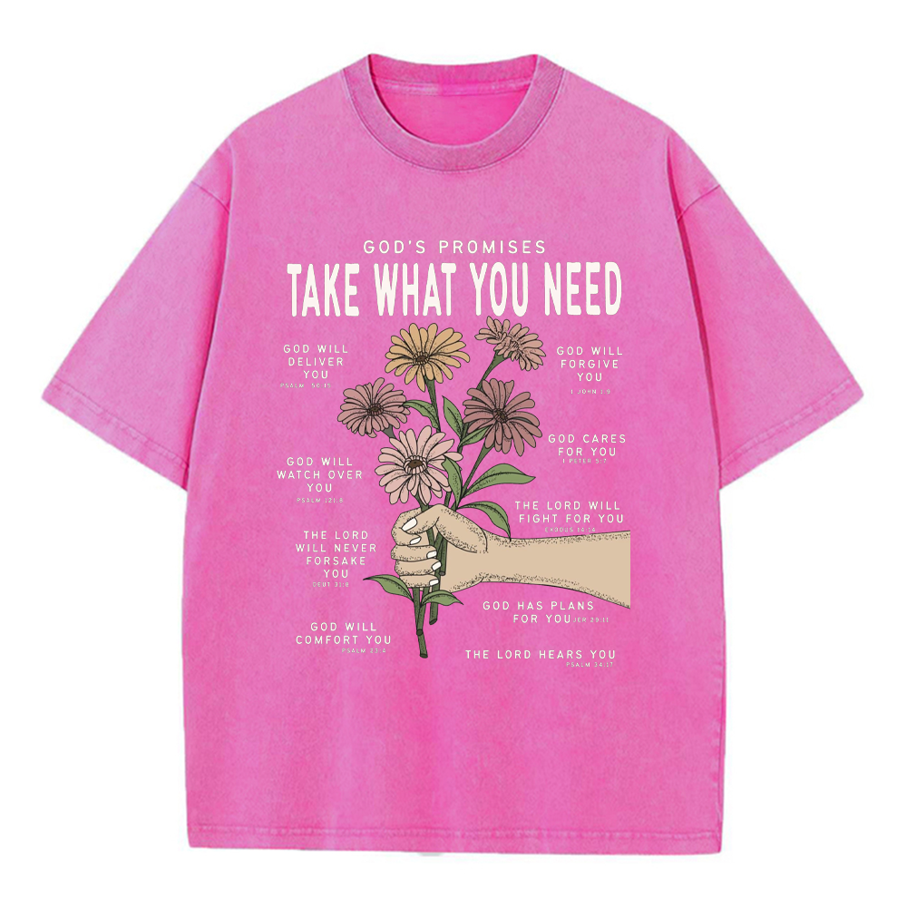 God's Promises Christian Washed T-Shirt