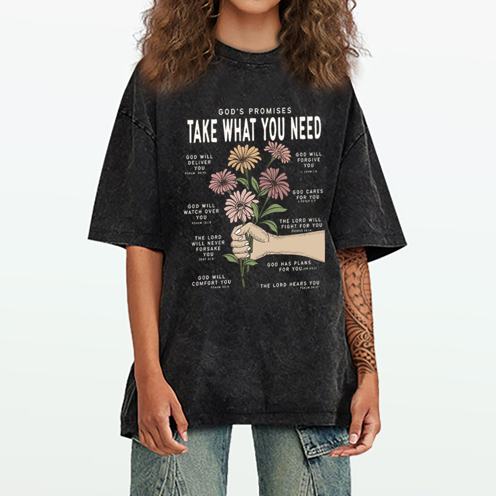 God's Promises Christian Washed T-Shirt