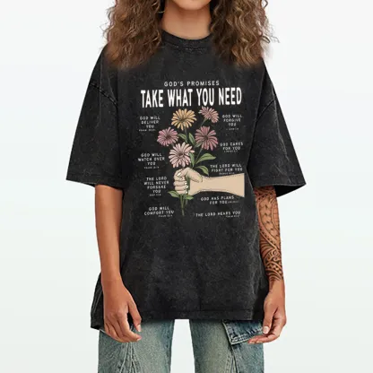 God's Promises Christian Washed T-Shirt
