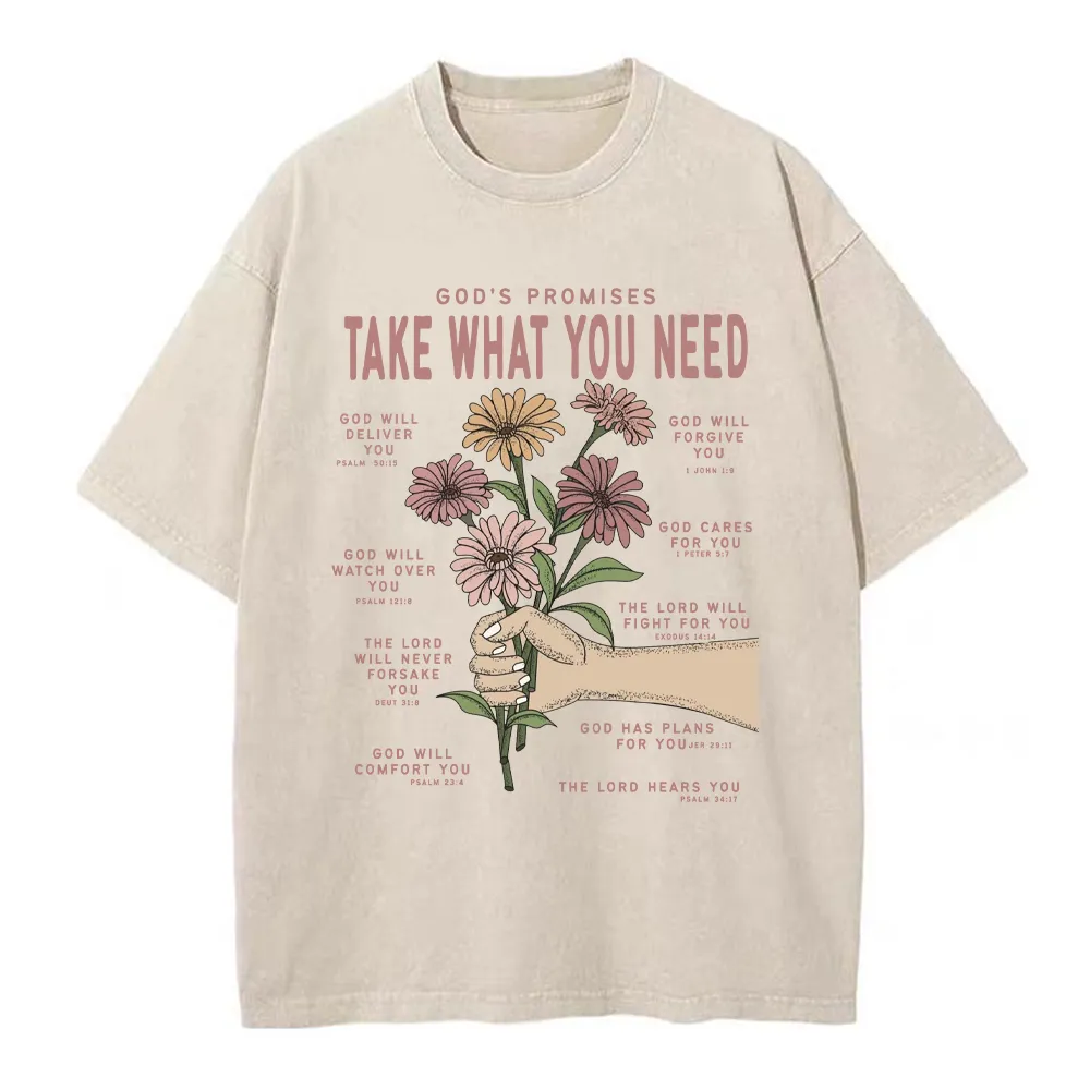 God's Promises Christian Washed T-Shirt