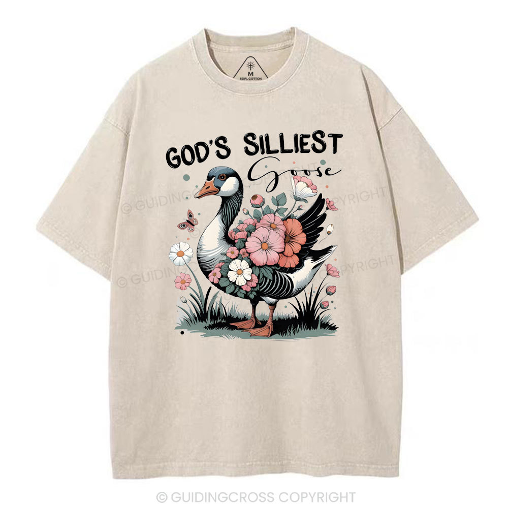 God's Sillest Goose Christian Washed T-Shirt