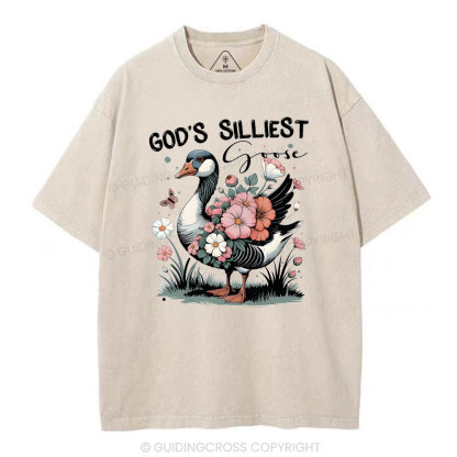 God's Sillest Goose Christian Washed T-Shirt