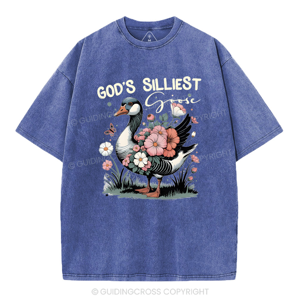 God's Sillest Goose Christian Washed T-Shirt