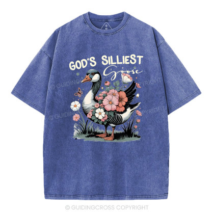 God's Sillest Goose Christian Washed T-Shirt