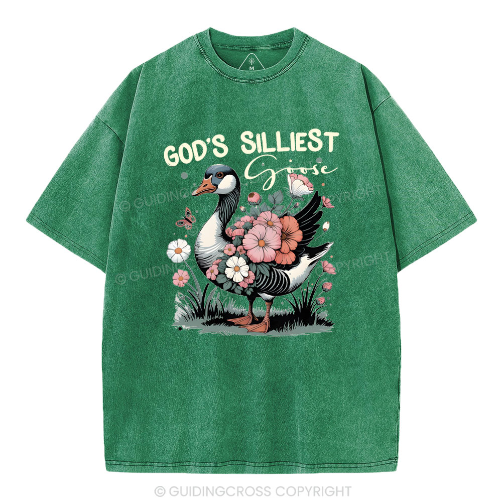 God's Sillest Goose Christian Washed T-Shirt