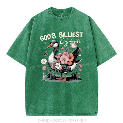 God's Sillest Goose Christian Washed T-Shirt