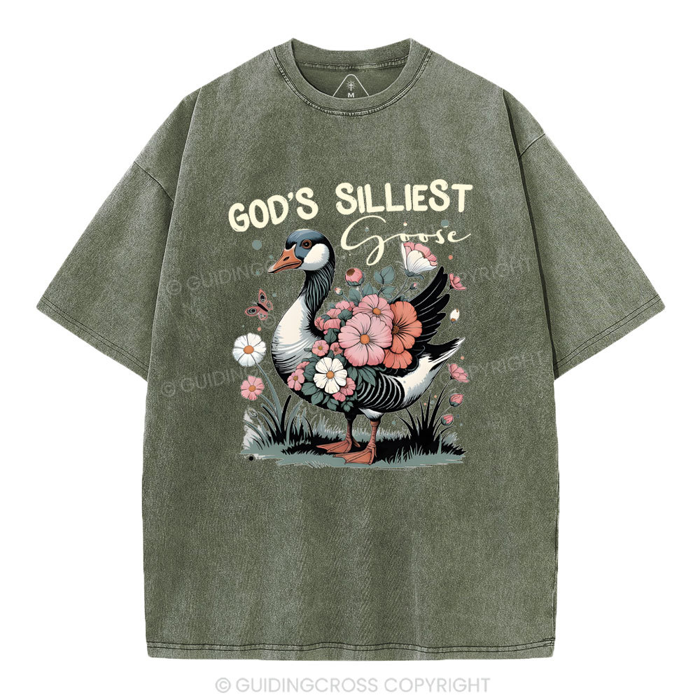 God's Sillest Goose Christian Washed T-Shirt