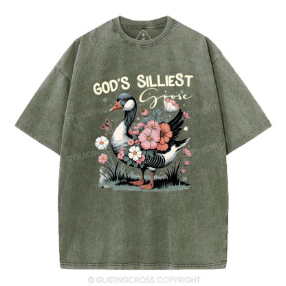 God's Sillest Goose Christian Washed T-Shirt