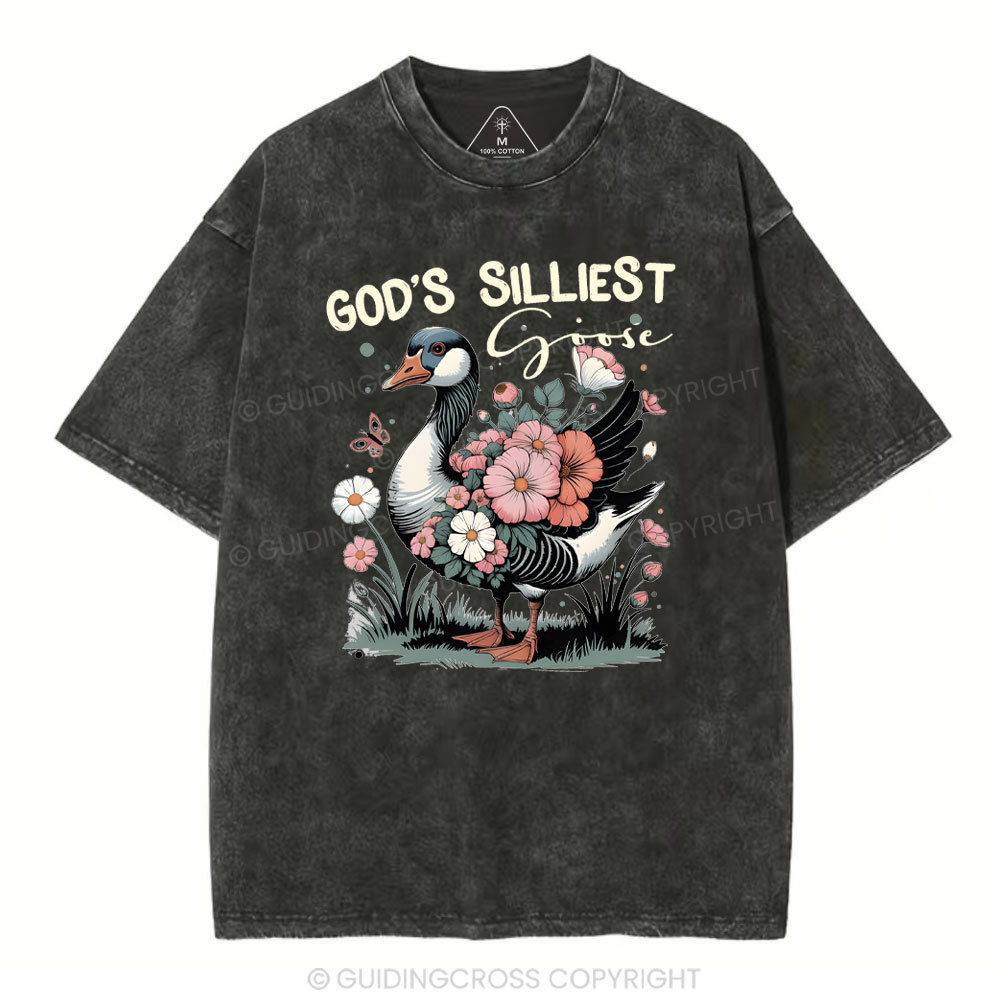 God's Sillest Goose Christian Washed T-Shirt