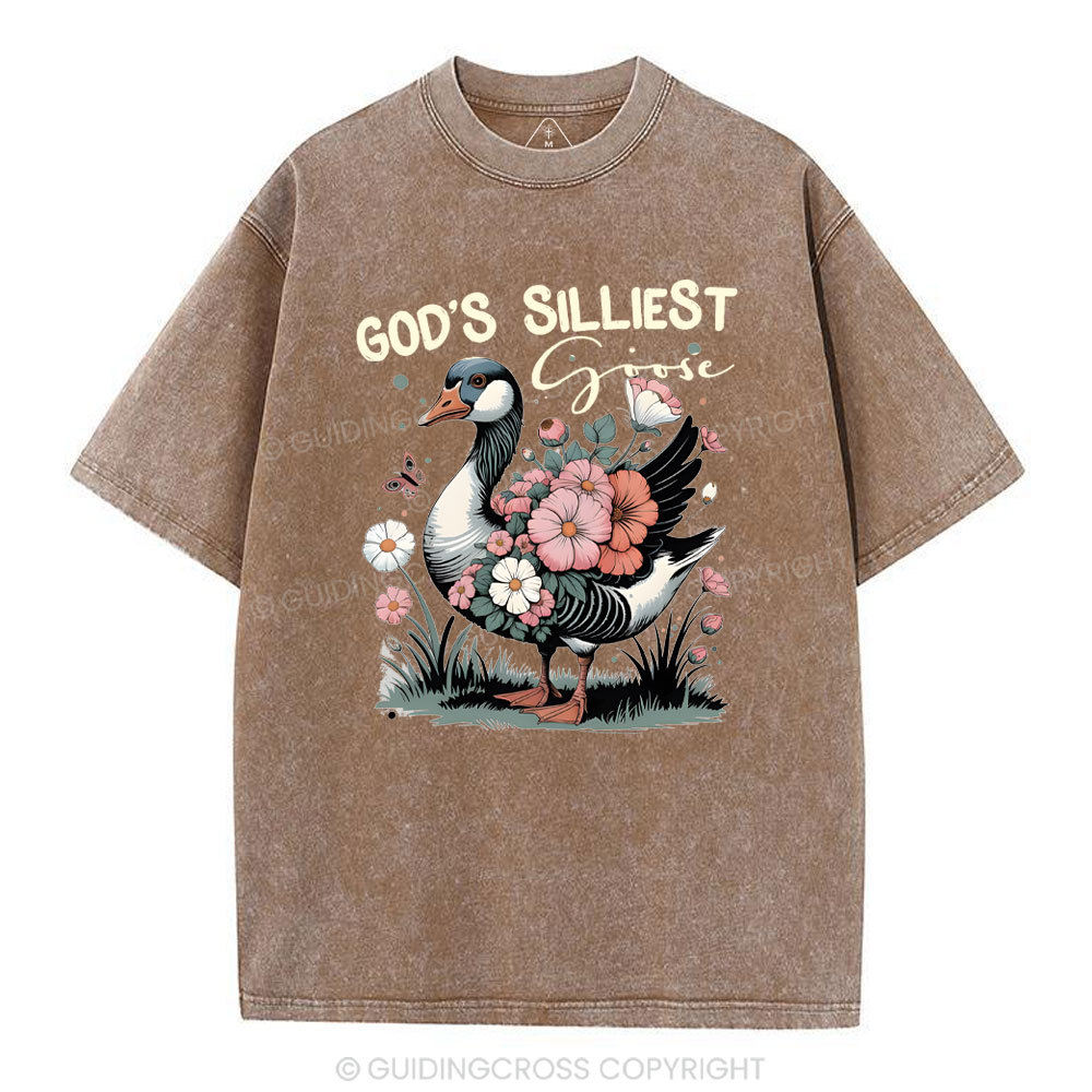 God's Sillest Goose Christian Washed T-Shirt