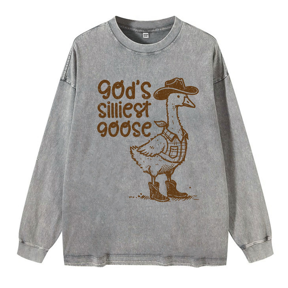 God's Silliest Goose Washed Long Sleeve T-Shirt