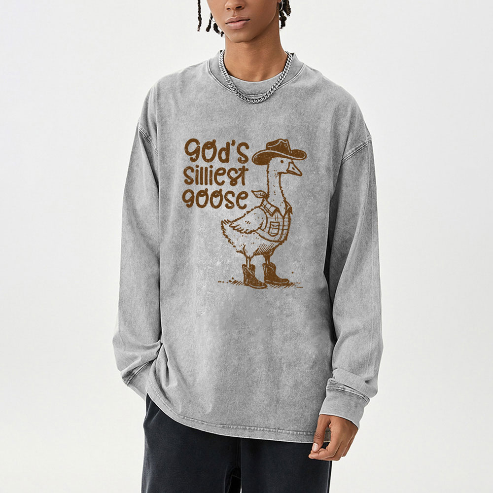 God's Silliest Goose Washed Long Sleeve T-Shirt