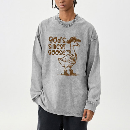 God's Silliest Goose Washed Long Sleeve T-Shirt