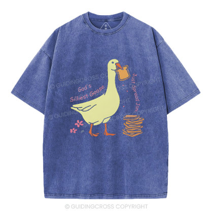 God's Silliest Goose Chirstian Washed T-Shirt