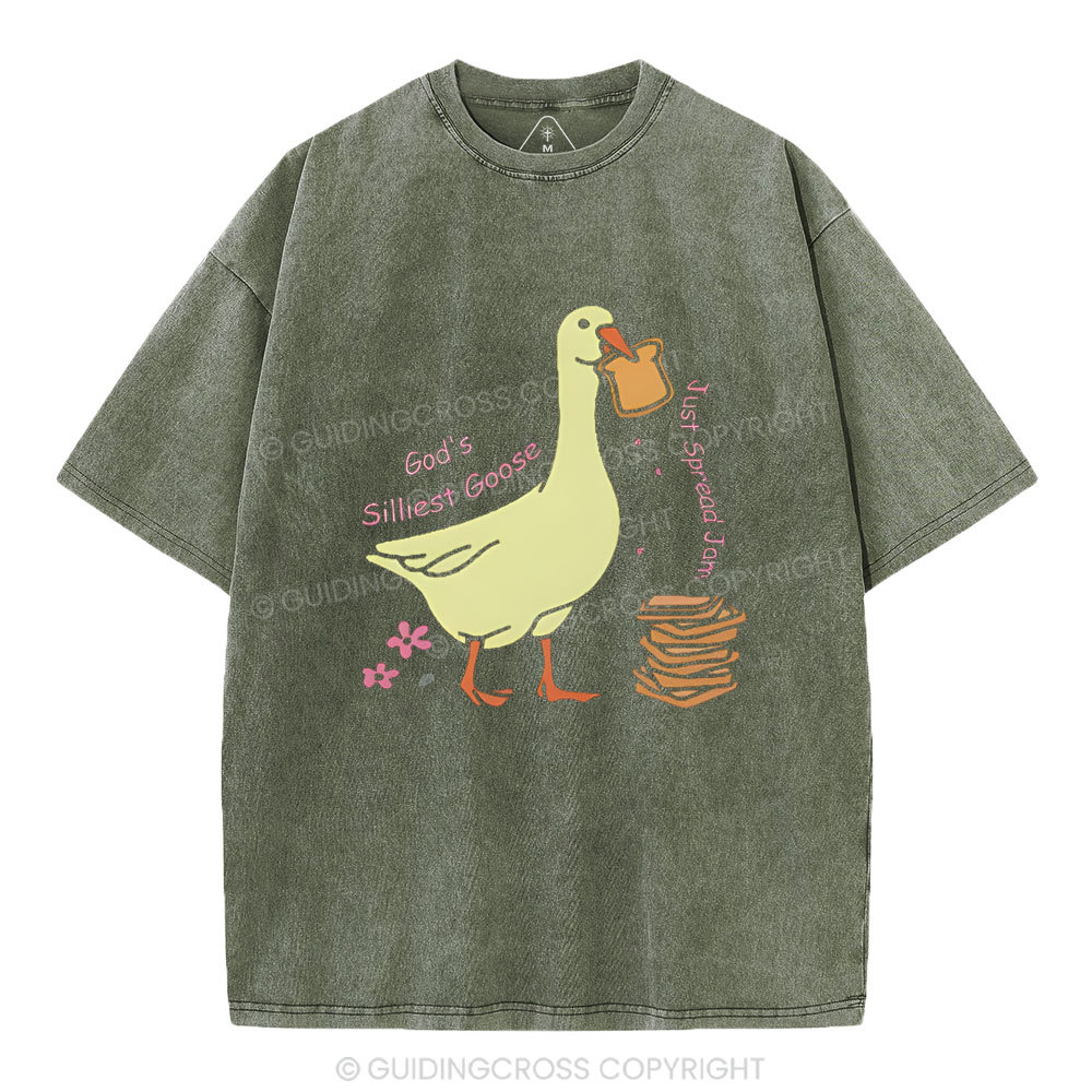 God's Silliest Goose Chirstian Washed T-Shirt